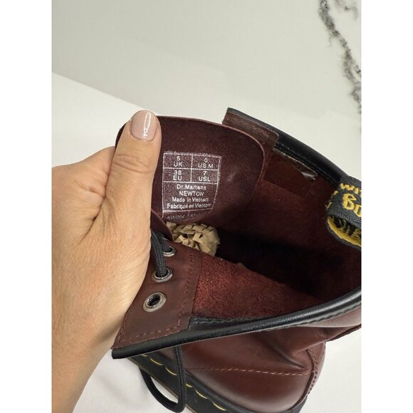 Dr Martens Newton 8 Eye Leather Lite Boots- Red Burgundy - Women’s Size 7US 38EU - Picture 11 of 12